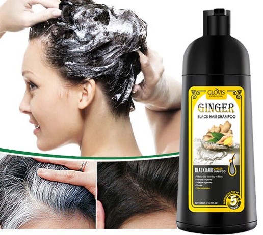 Glovis Ginger Black Hair Shampoo