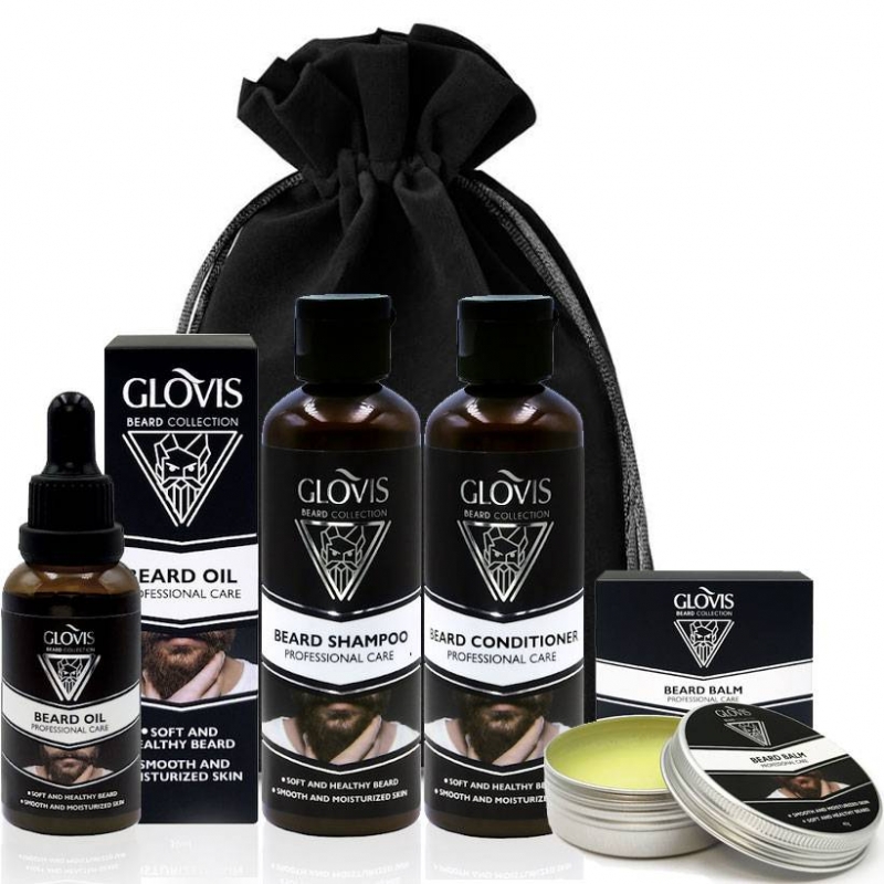 GLOVIS Beard Shampoo 90ml   Conditioner 90ml   Balm 40g   Oil 30ml